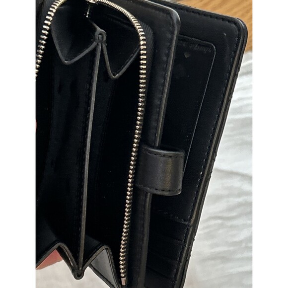 Kate Spade New York Black Quilted Diamond Pattern Women's Wallet with Zipper - Picture 5 of 6